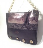 pochette nera bronzo e argento